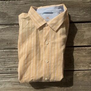 Tommy Bahama Relax Mens XXL Long Sleeve Yellow Button Shirt